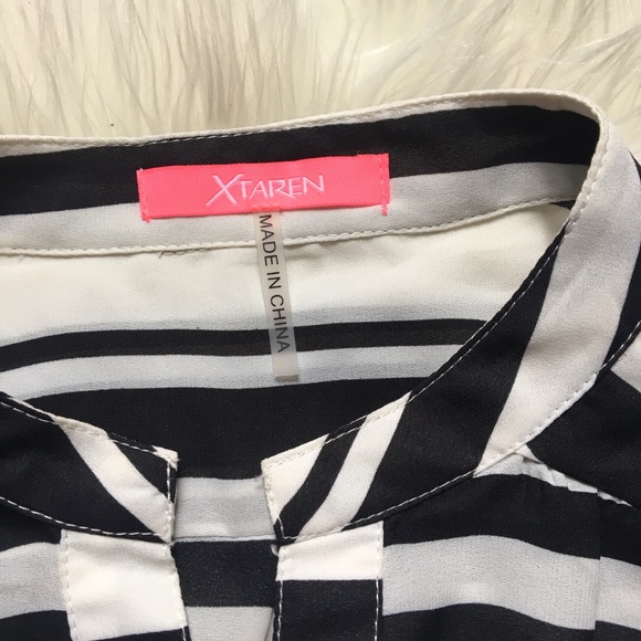 Modcloth black/ white striped blouse. - Picture 6 of 8